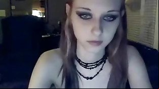 teen emo chick shoves dildo inside